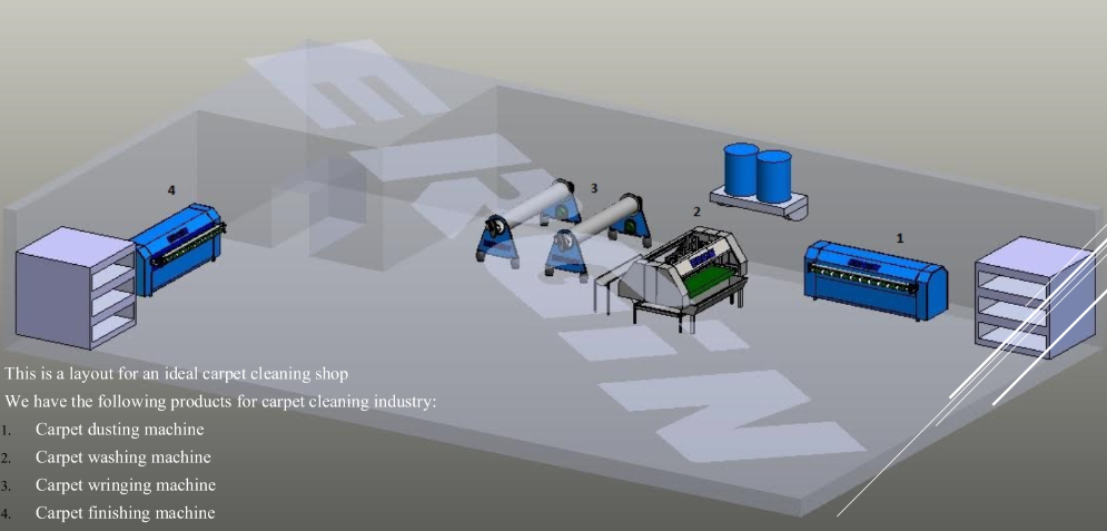 An ideal carpet cleaning shop with different machines